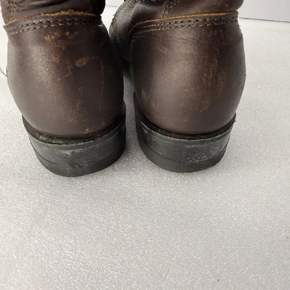 Double H Boots Men 7 Brown Leather Lacer Western Work USA Made Oil Resistant